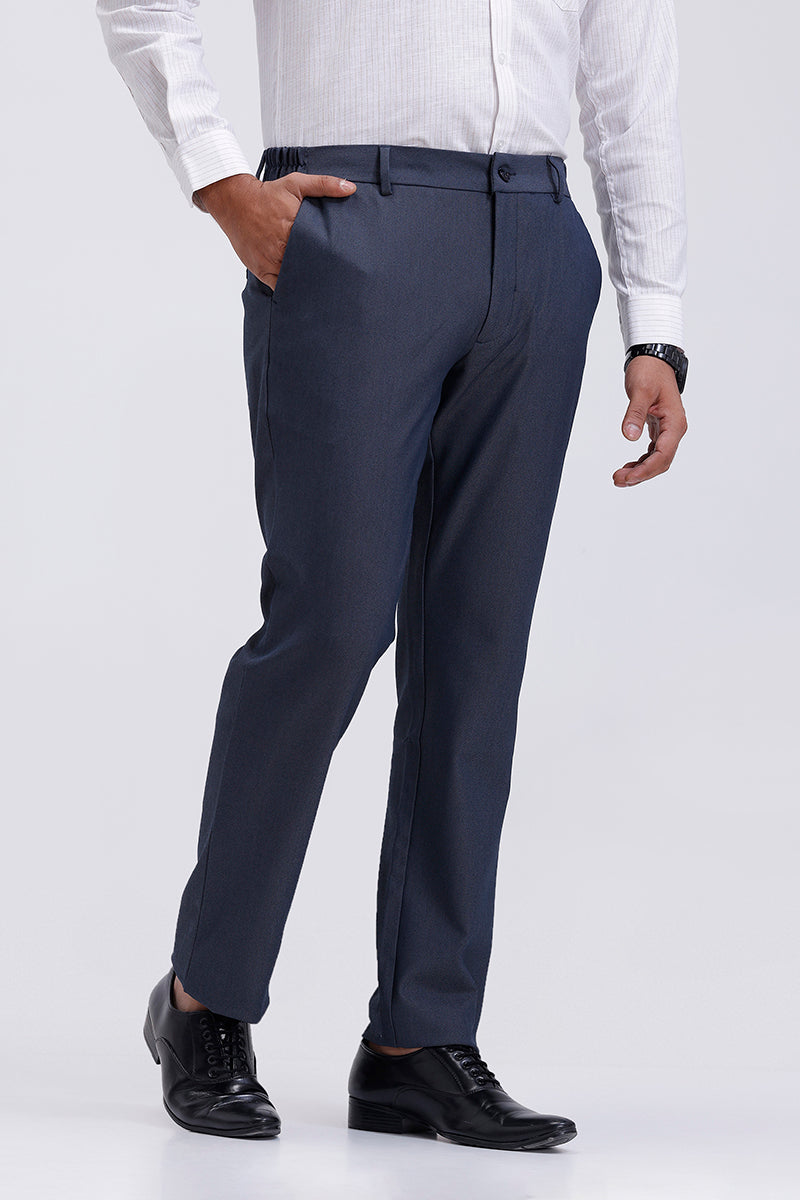 Premium royal navy flexi fit formal trousers Ariser