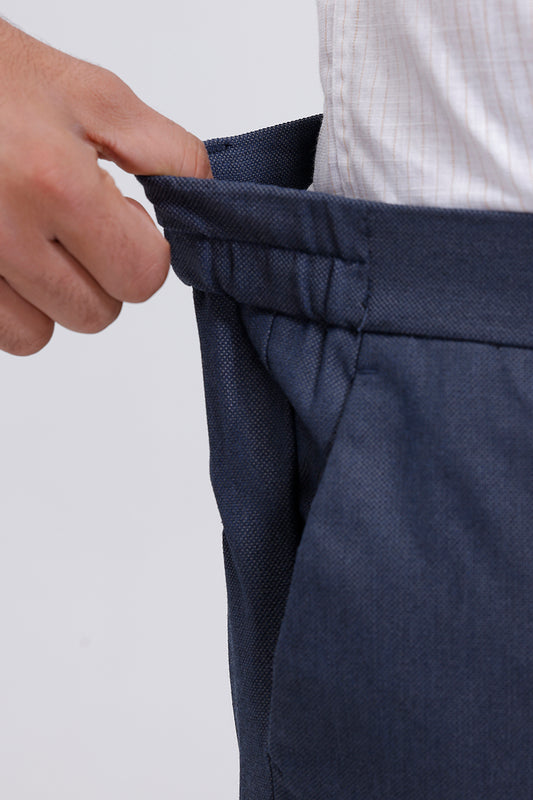Men’s royal navy formal pants with stretch fabric