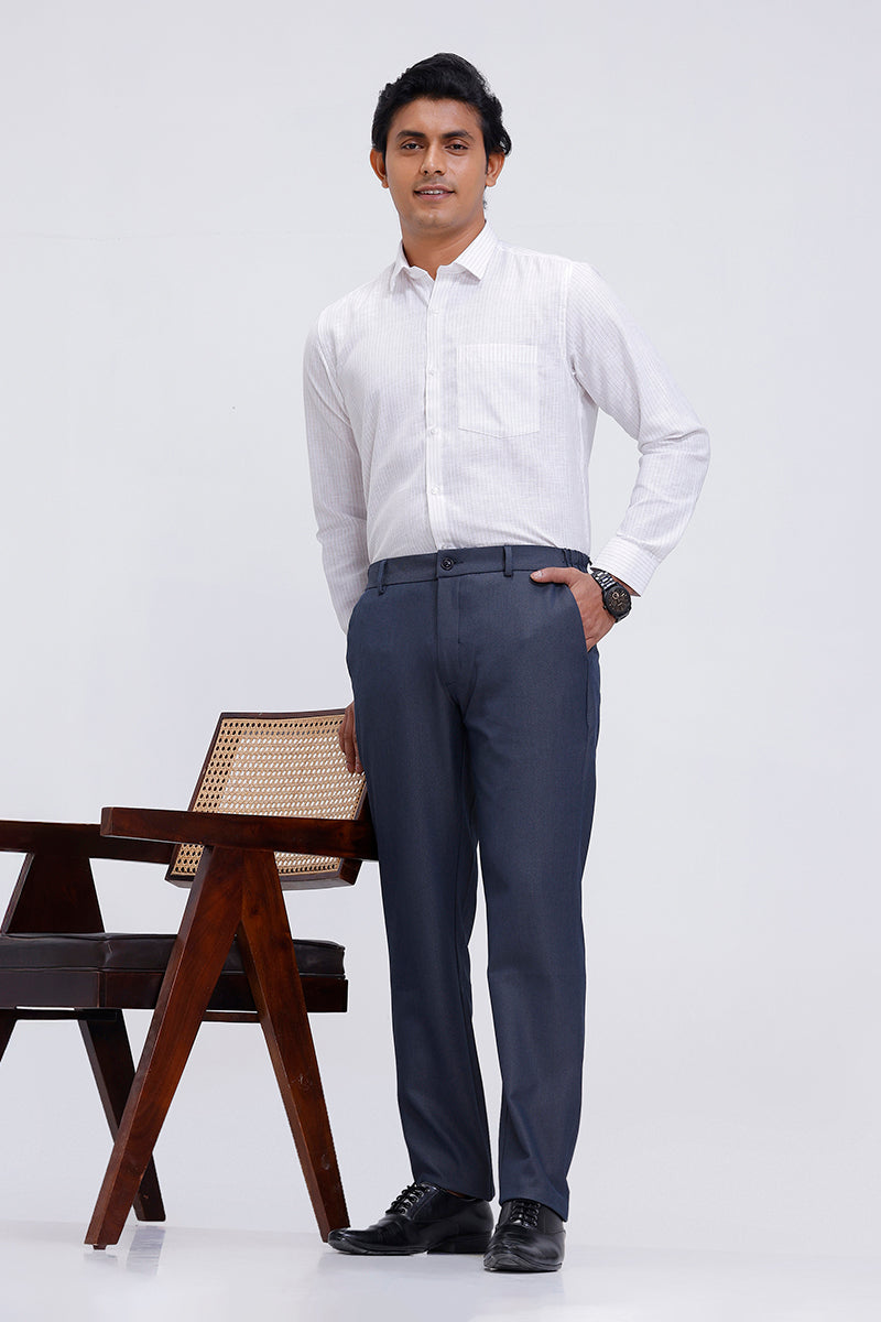 Comfort stretch royal navy trousers for men