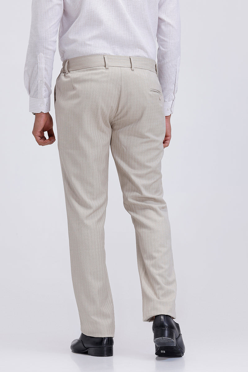 Men’s beige work trousers flexi fit design