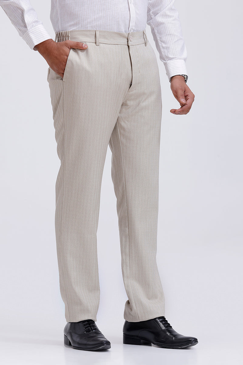 Ariser men’s beige stretch fabric trousers