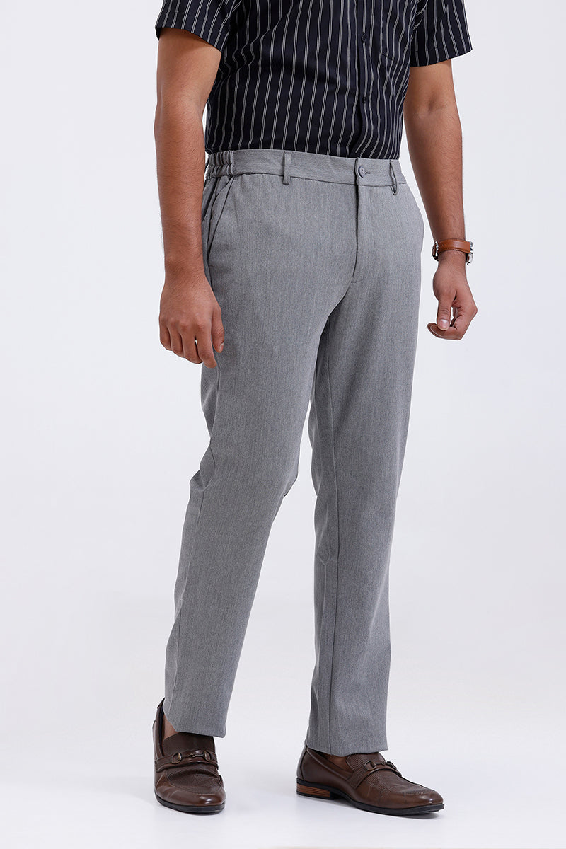 Flexi fit men’s formal trousers in deep gray