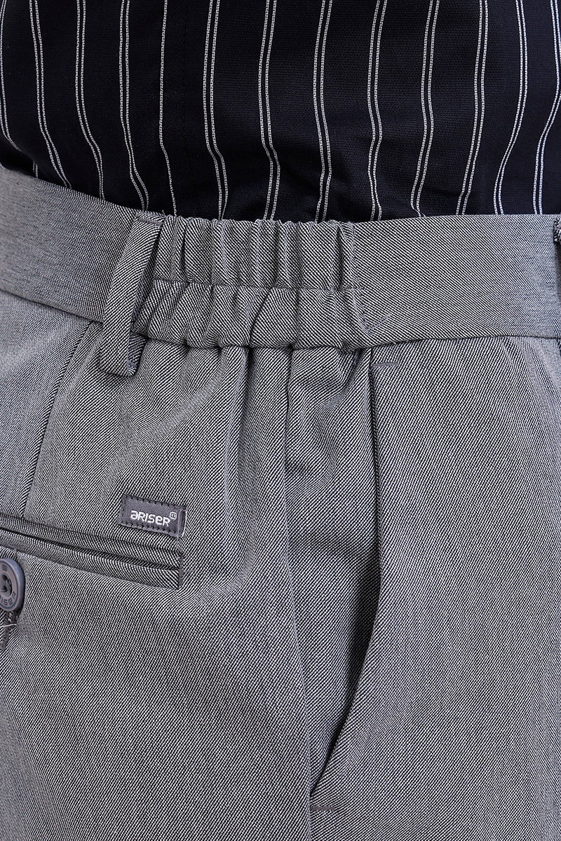 Deep grey slim fit stretch trousers for men