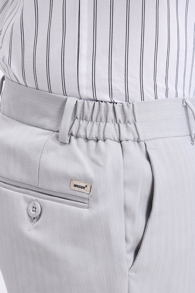 Comfort stretch gray trousers for men office wear