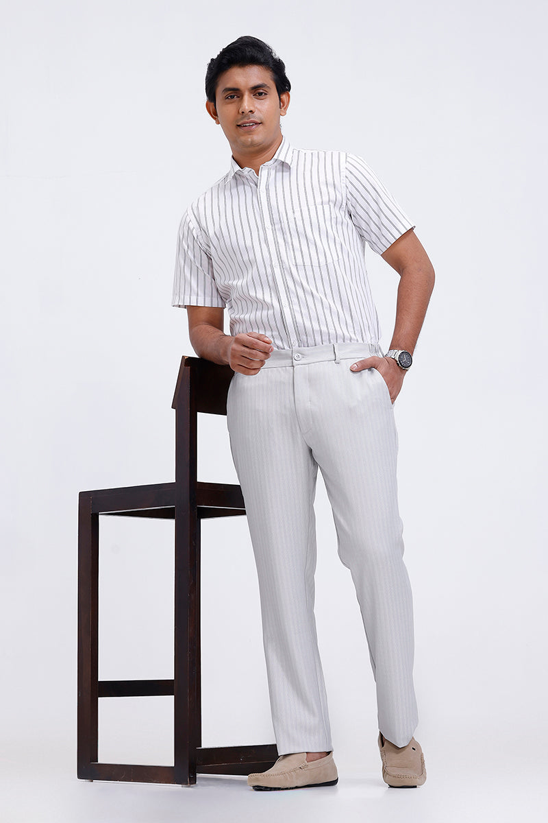 Men’s formal trousers light gray with stretch fabric