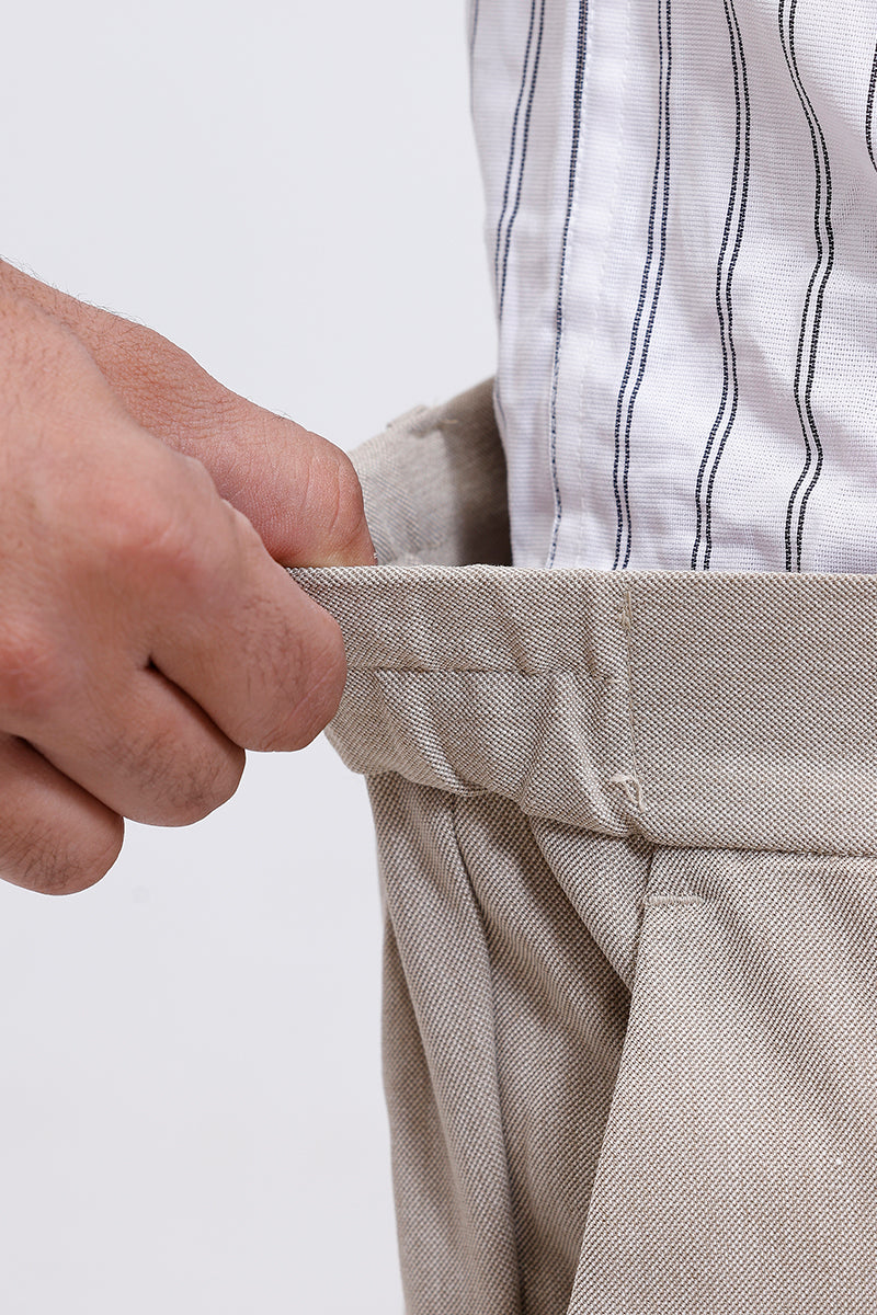 Ariser cream beige men’s flexi fit formal pants
