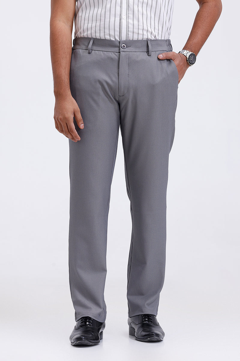 Frost grey slim fit stretch trousers for men
