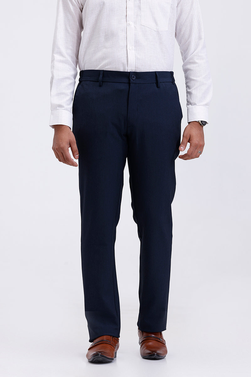 Flexi fit men’s formal trousers in twilight blue