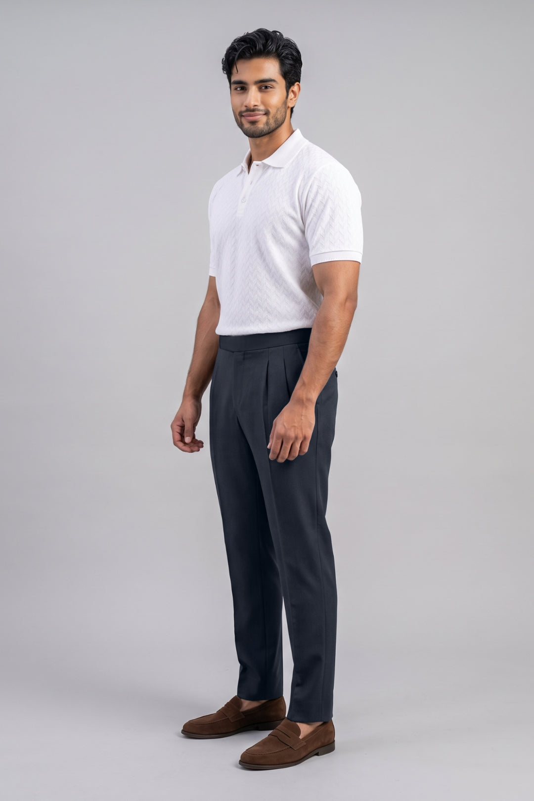 Men's Pure White Fashion Polo