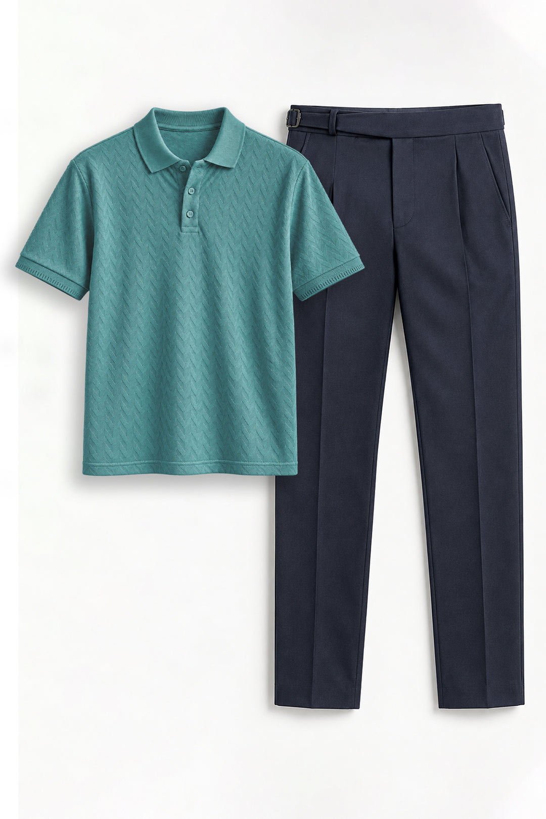  Polo T-shirt with Classic Navy Blue Gurkha Pants,