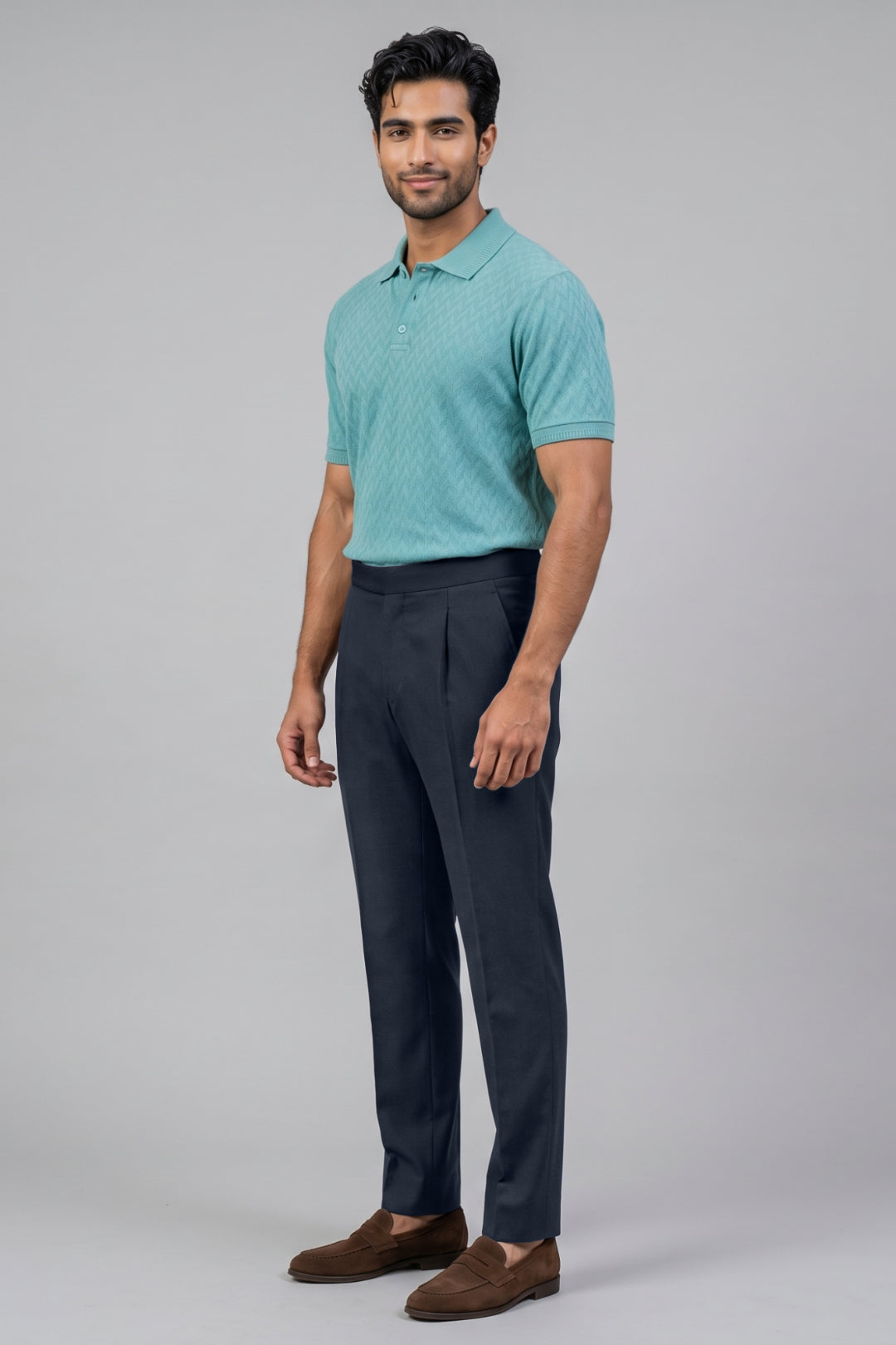 Navy Blue Gurkha Trousers for Men,