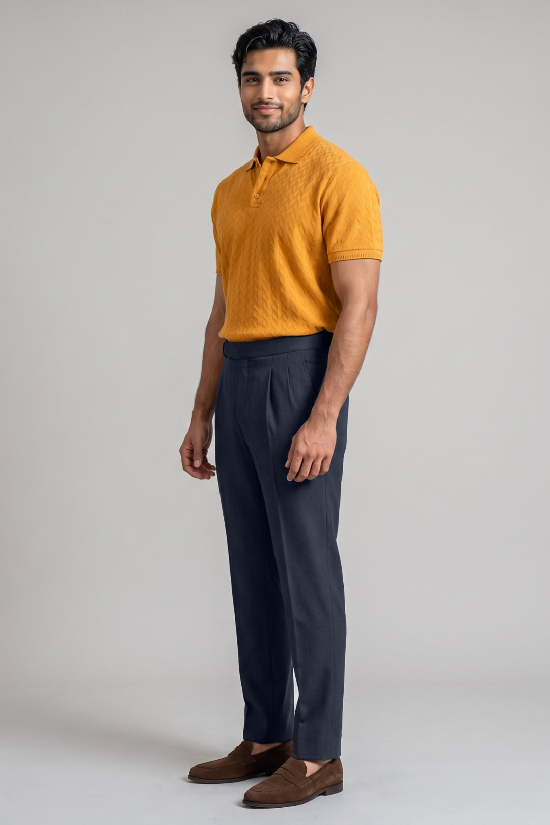 Fashion Polo and Navy Blue Trouser