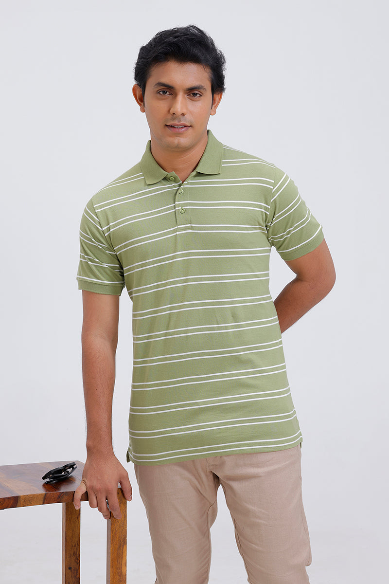 smart casual striped polo shirt