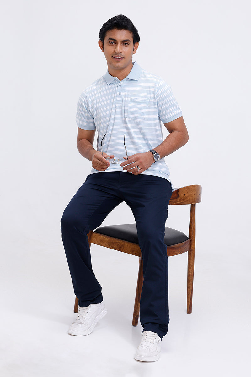 casual blue polo t shirt men