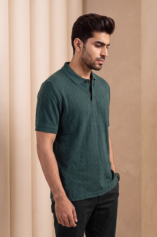 Clark Polo + Kansas - Cloud White T-Shirt With Dark Jungle Green Trouser Combo For Men | Ariser