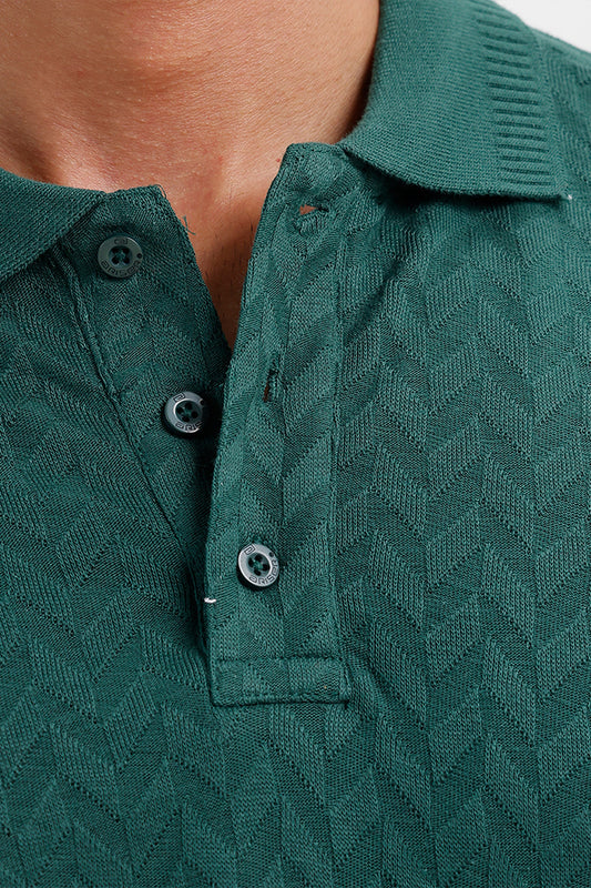 Fashion Polo + Kansas - Deep Emerald T-Shirt With Black Trouser Combo For Men | Ariser
