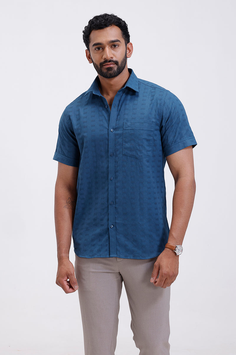 Mexican dobby deep steel blue shirt form ariser