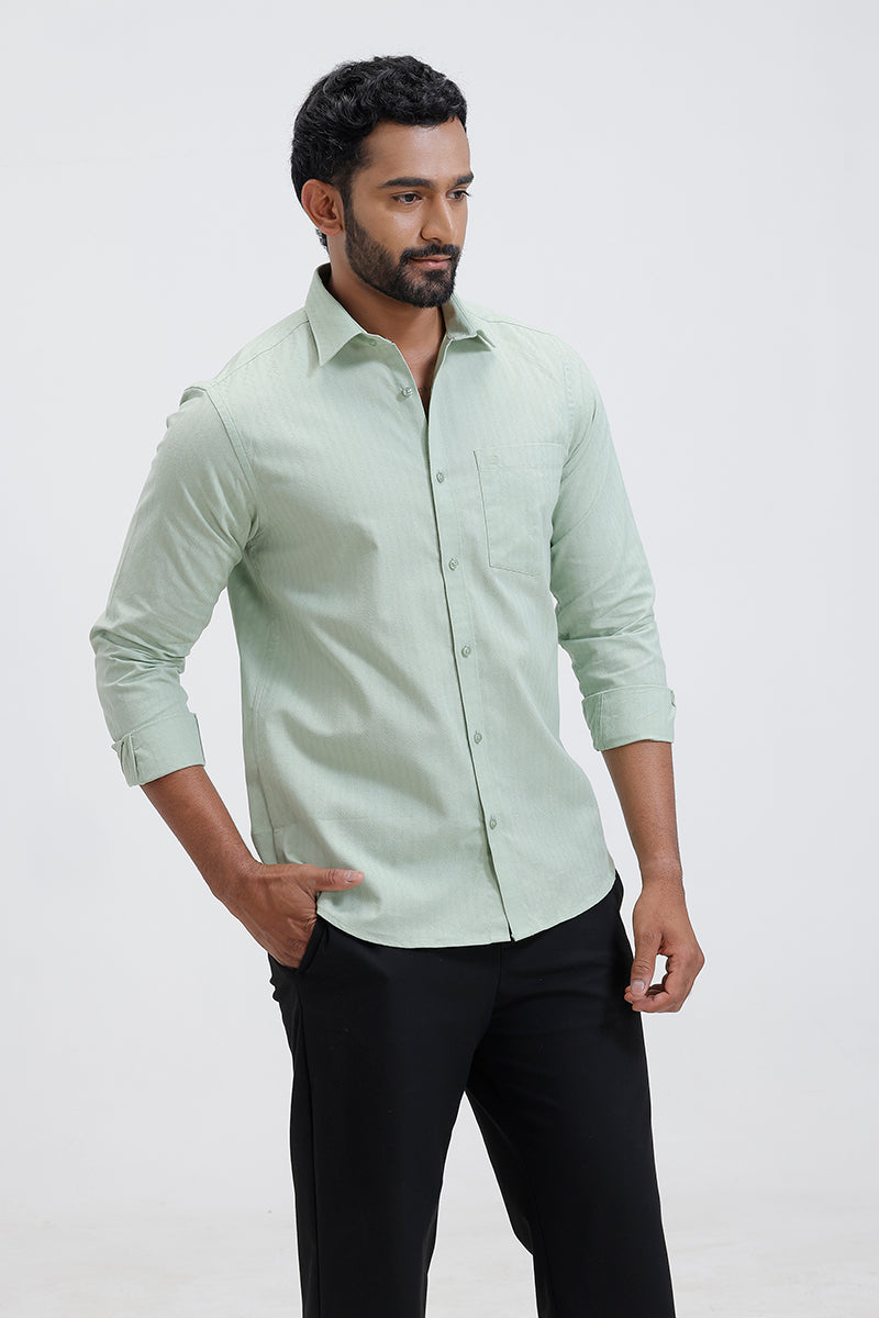 Ariser formal sage green shirt with dobby design