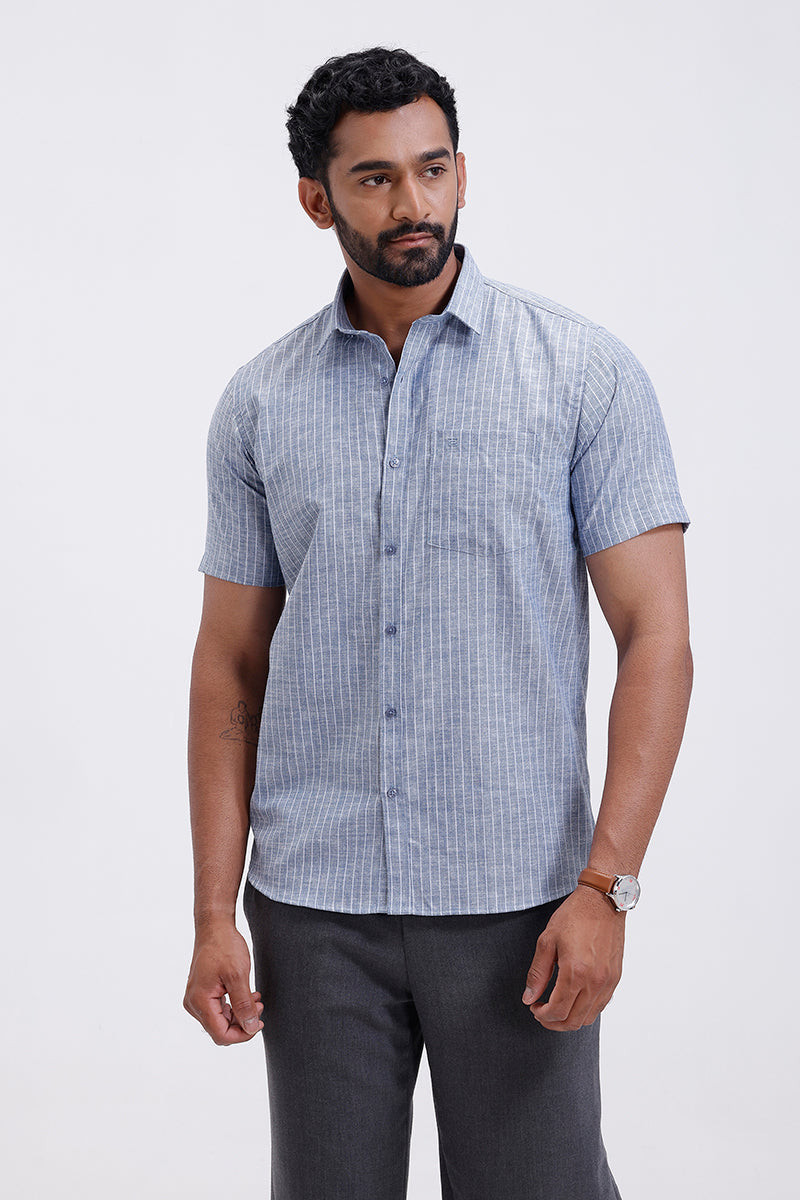 men dusty blue casual shirt jeta