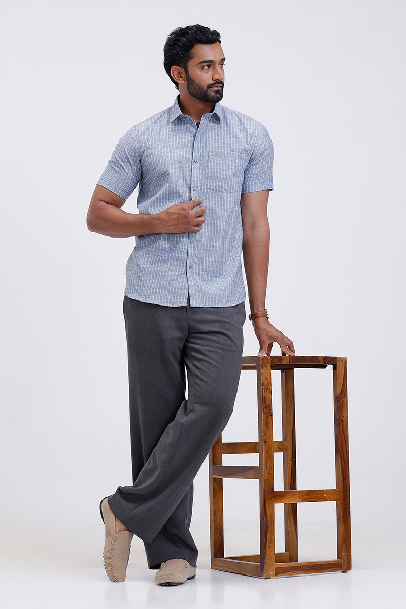 dusty blue men shirt casual wear
