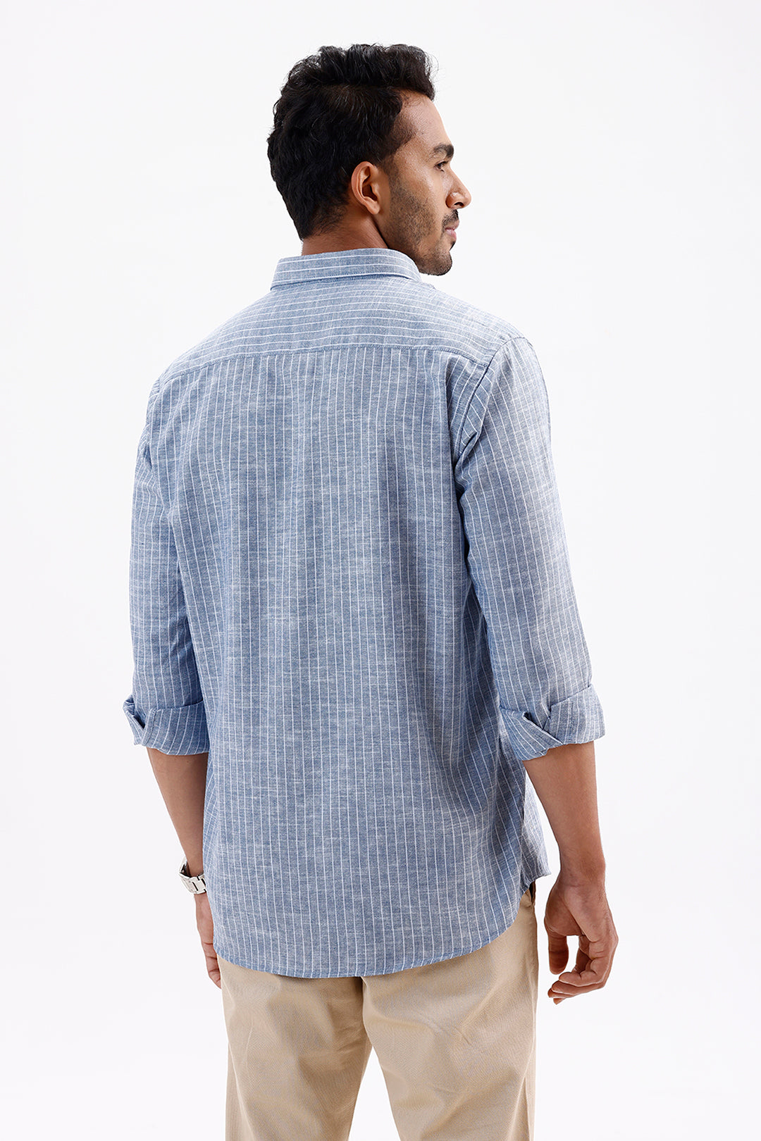 Stylish Coastal Blue Jeta Men's Casual Shirt