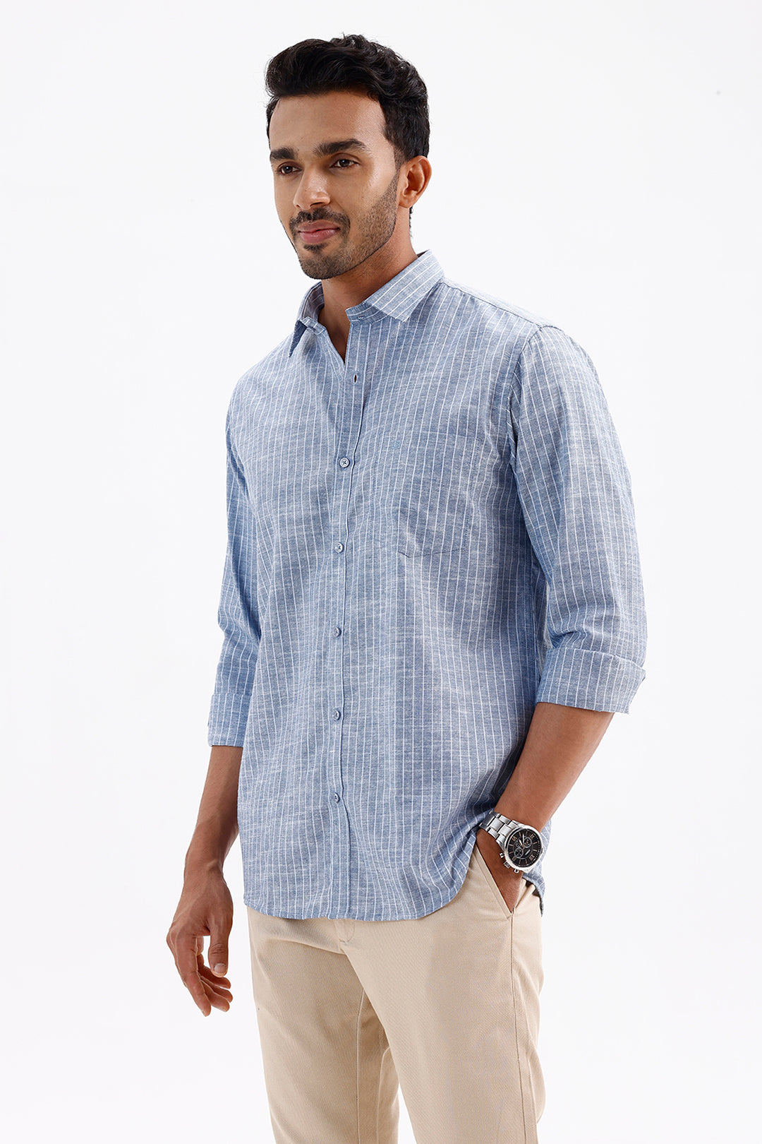 Coastal Blue Casual Shirt for Men by Jeta
