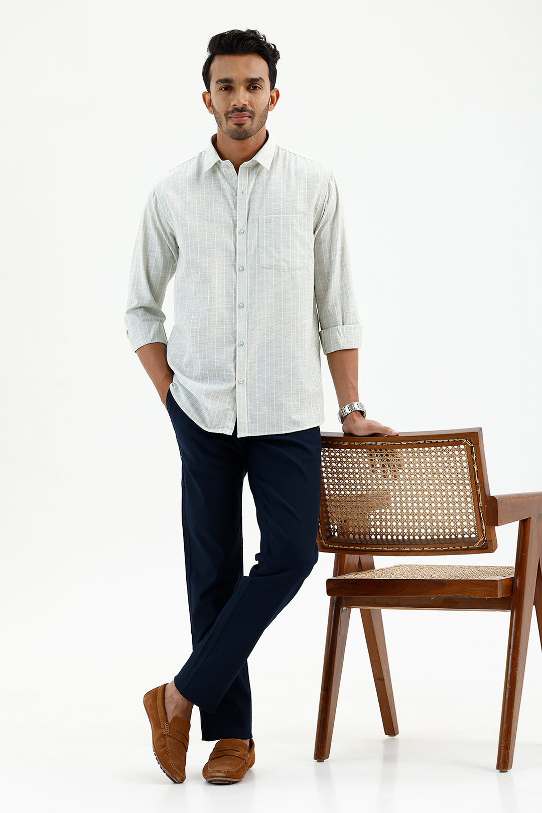 Jeta Men's Ice Mint Cotton Casual Shirt
