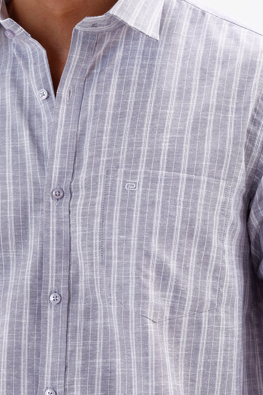 Lavender Grey Casual Shirt for Men by Jeta