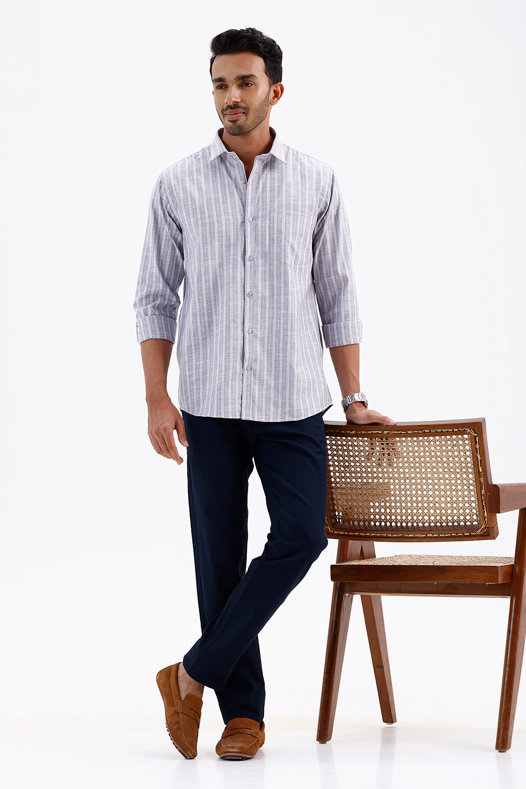 Premium Lavender Grey Casual Shirt for Men