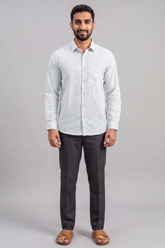 Ariser Jeta Silver Gray Shirt with Midnight Blue Trouser Combo for Men