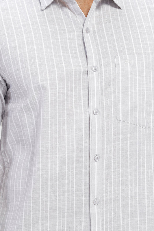Jeta Silver Gray Shirt and Executive Midnight Blue Trouser Set by Ariser