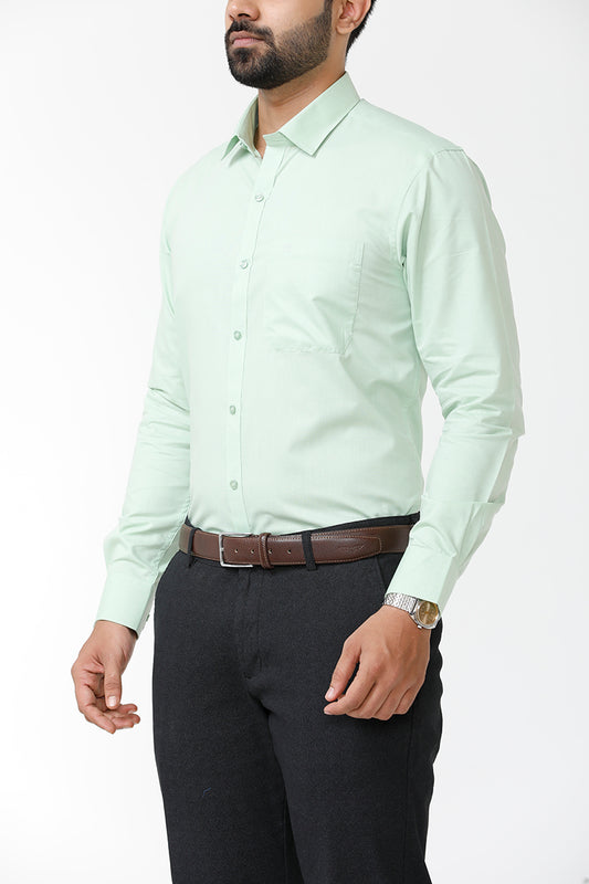 Zurich -  Pista Green  Formal Shirts for Men | Ariser