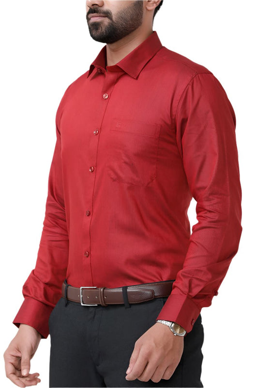 Luxor - Dark Red Formal Shirts for Men | Ariser