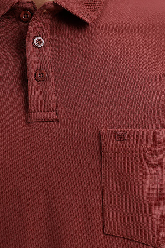 Cocoa Rust Brown Polo T-Shirt for Men by Lycra Polo