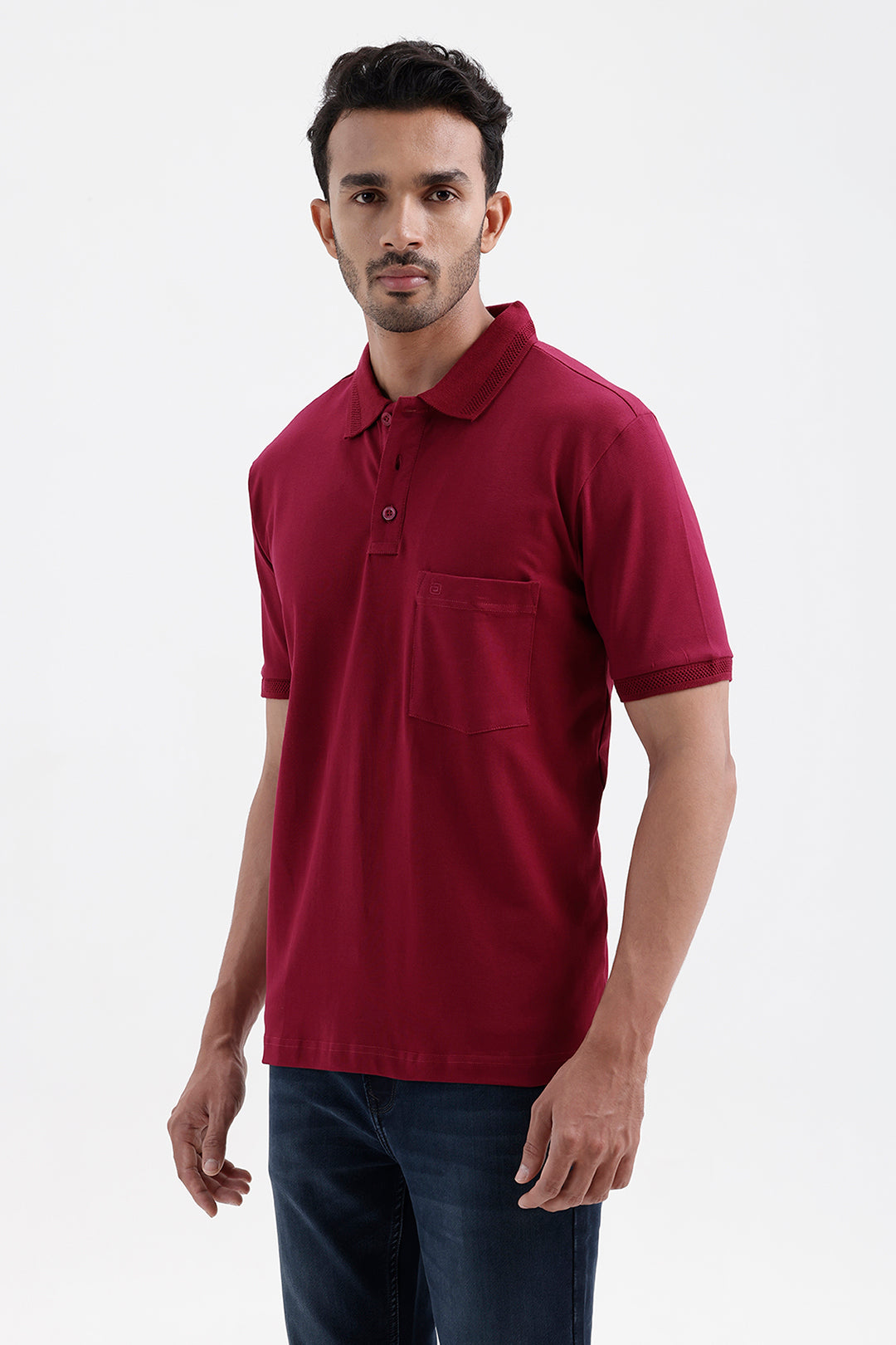 Stylish Royal Maroon Lycra Polo Men's T-Shirt
