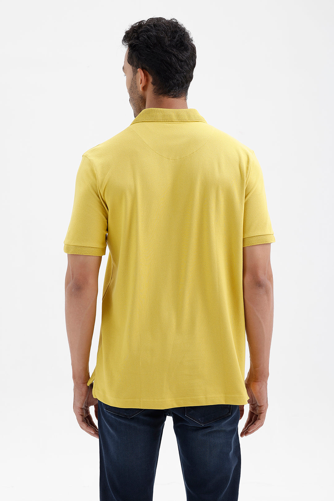 Lycra Polo Men's Vintage Mustard Cotton T-Shirt