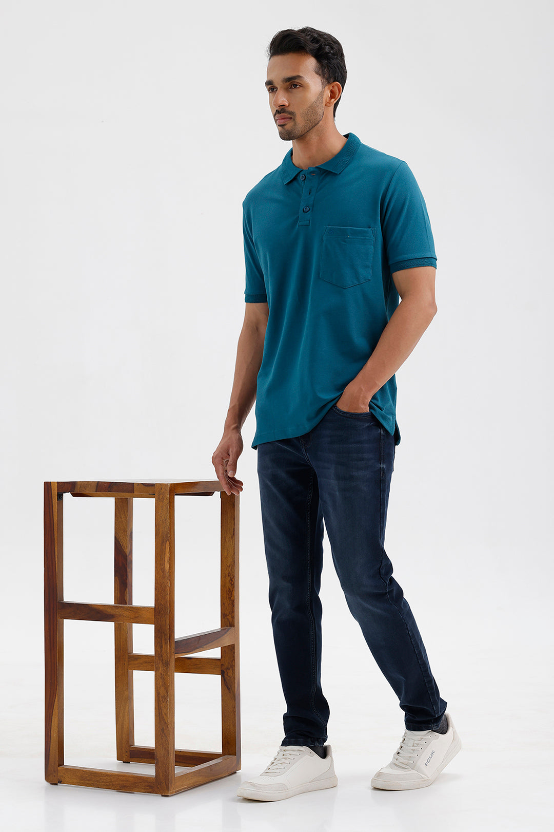 Premium Deep Teal Green Polo Neck T-Shirt for Men
