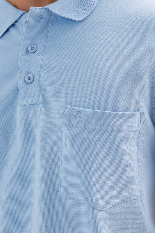 Frost Blue Polo T-Shirt for Men by Lycra Polo