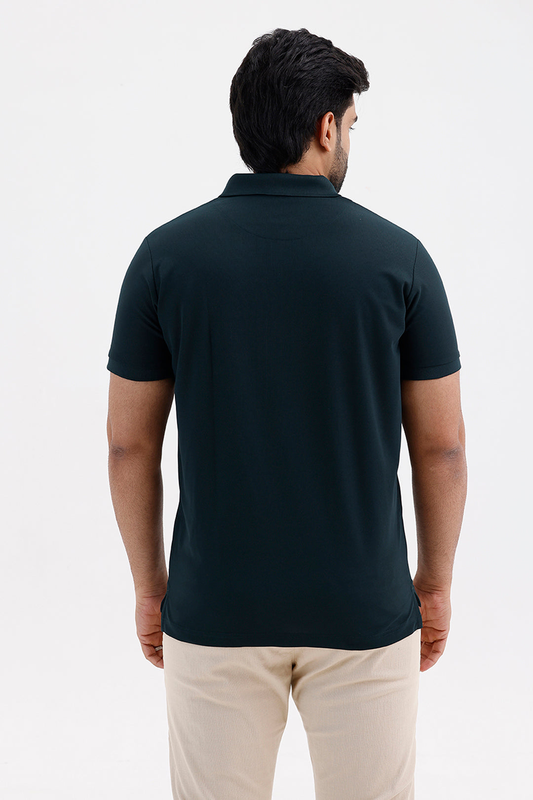 Premium Alpine Green Polo Neck T-Shirt for Men