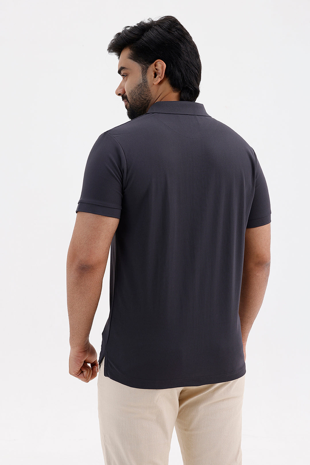 Stylish Anthracite Macro Polo Men's T-Shirt