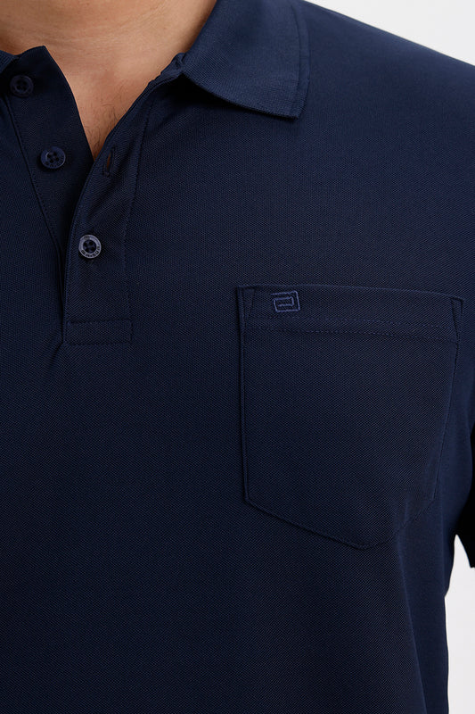 Midnight Navy Polo T-Shirt for Men by Macro Polo