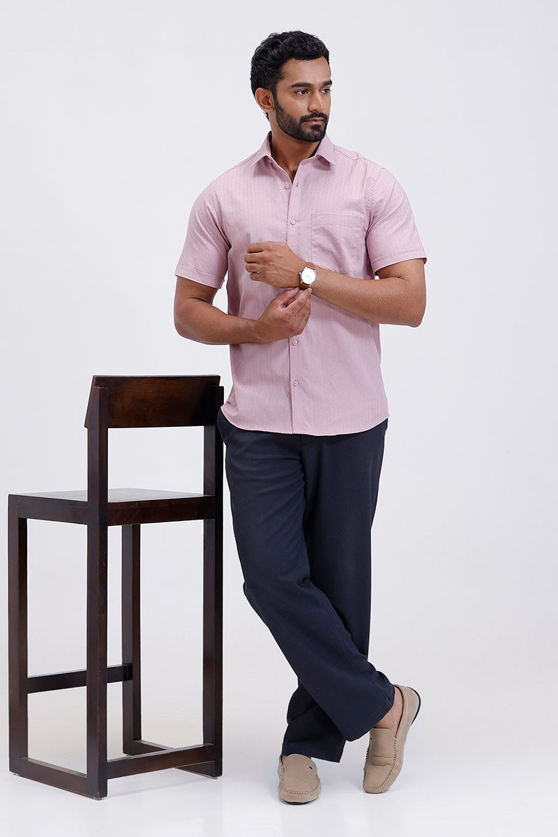 Premium quality dusty rose pink dobby weave shirt