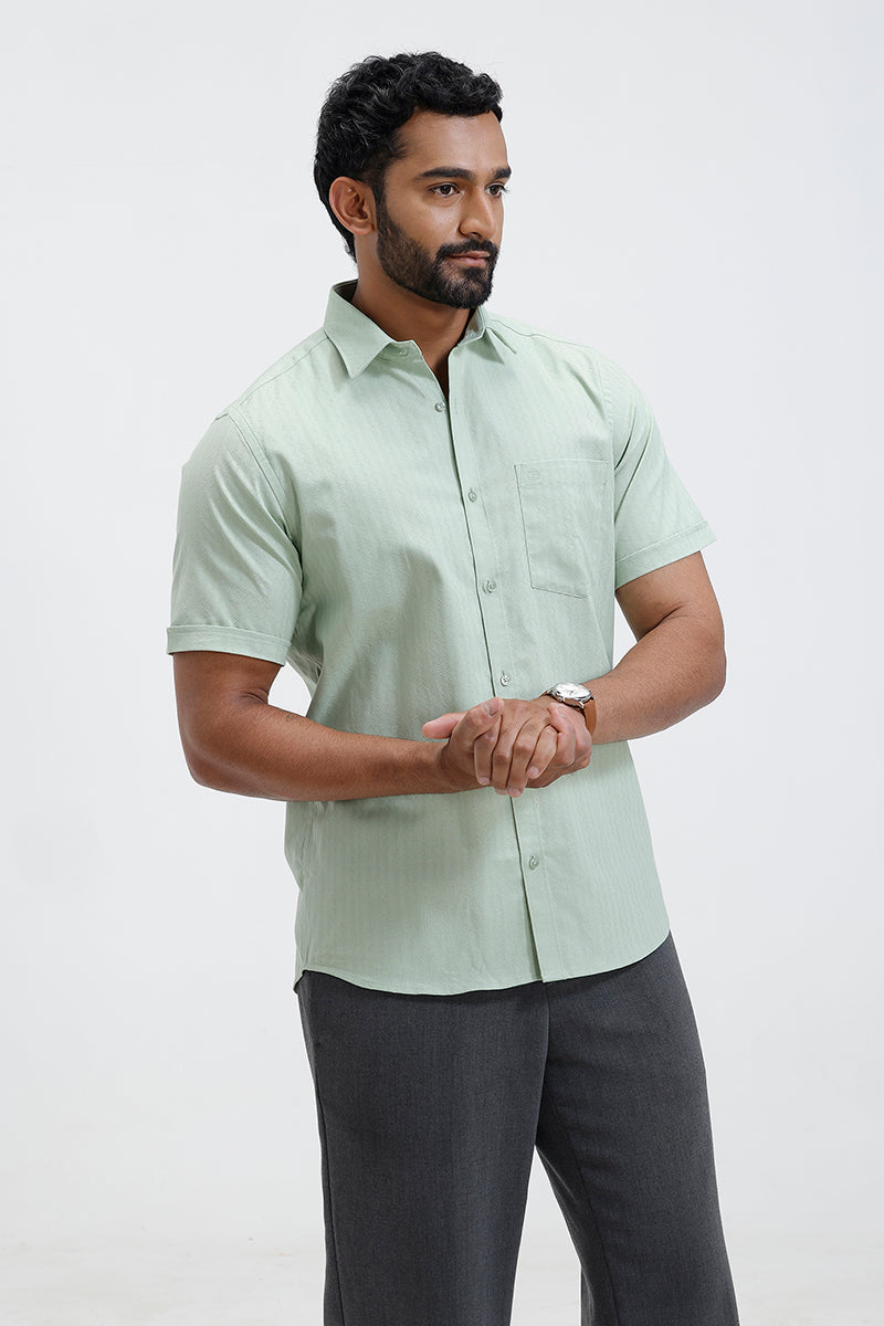 Mexican dobby pattern sage green men’s shirt