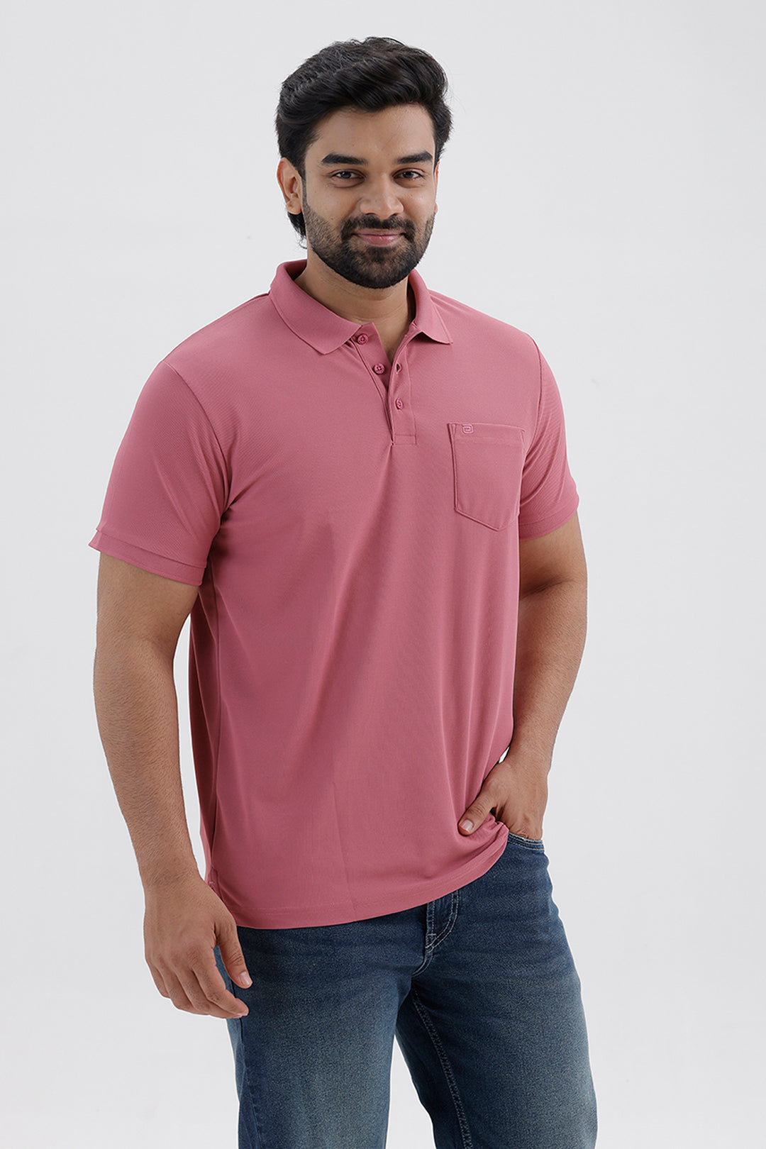 Stylish Desert Rose Pink Macro Polo Men's T-Shirt