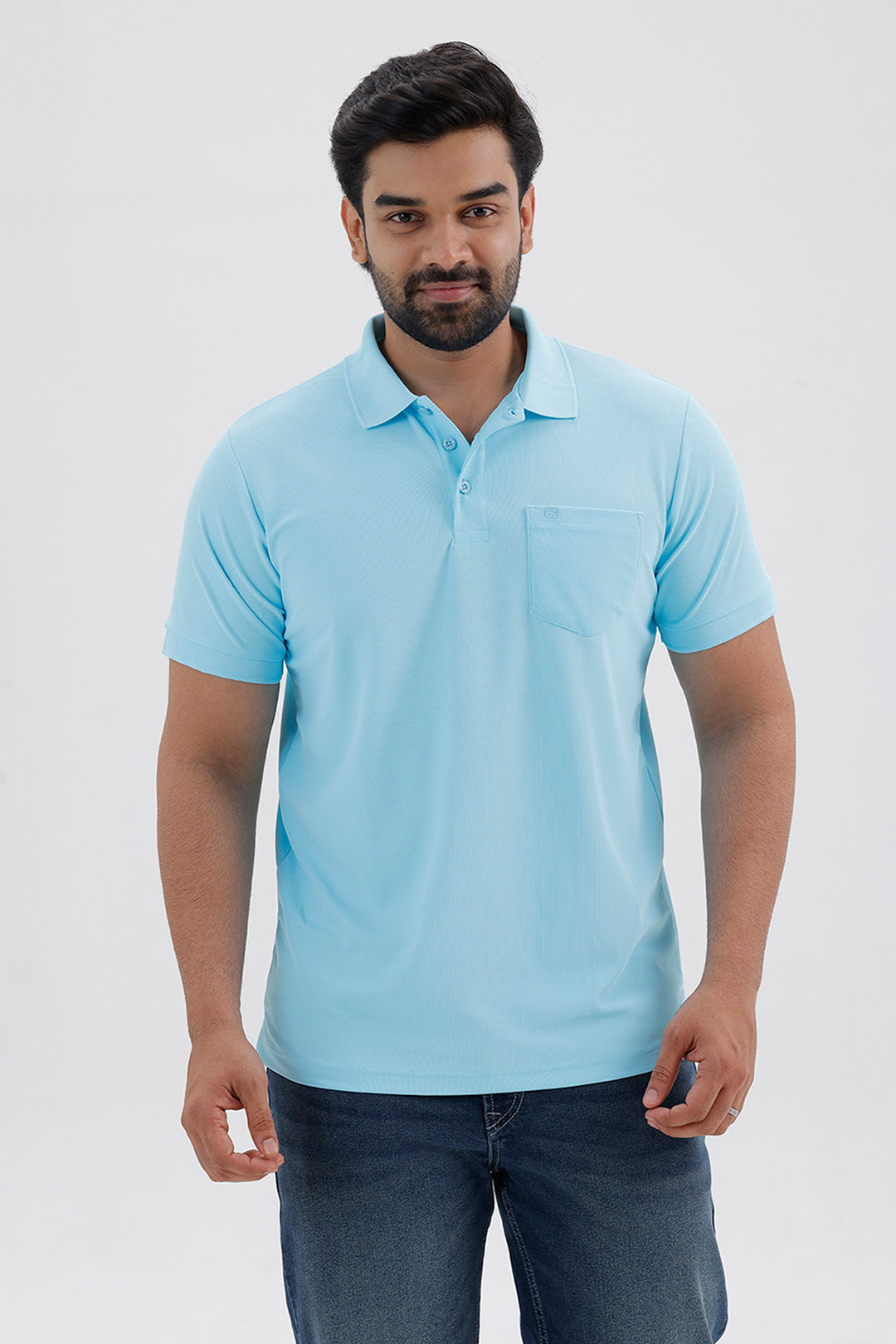 Macro Polo - Soft Sky Blue  T-Shirts For Men | Ariser