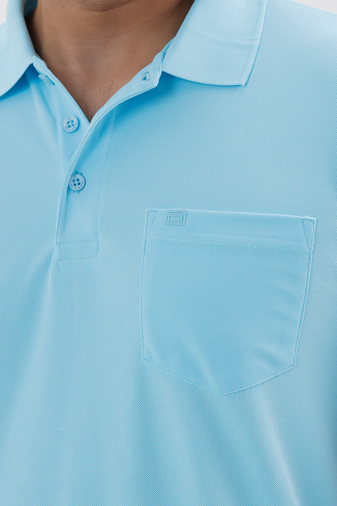 Men's Soft Sky Blue Macro Polo T-Shirt