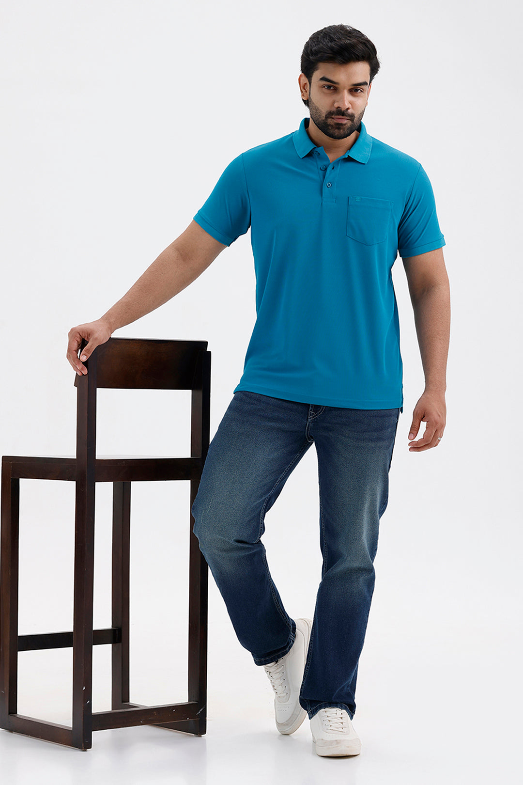 Macro Polo Men's Mineral Blue Cotton T-Shirt