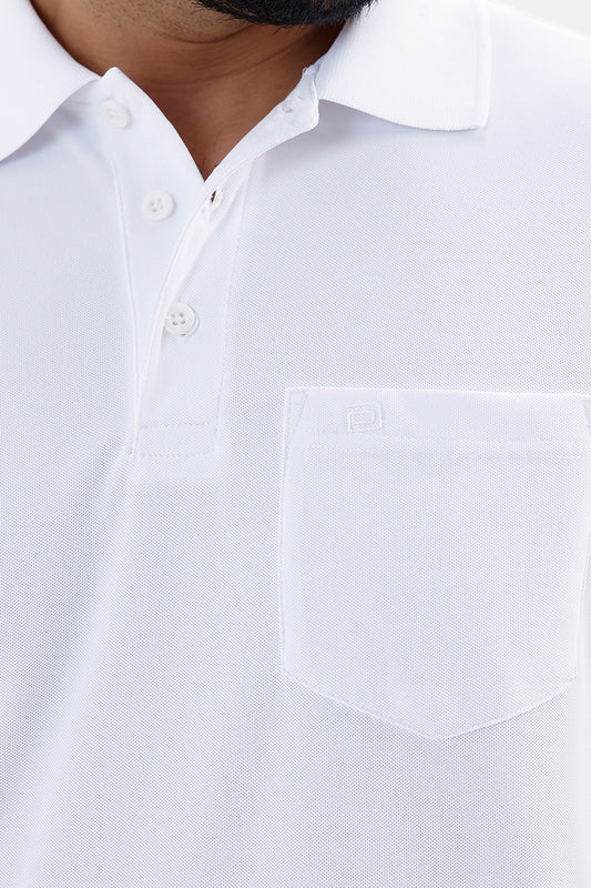 Pure Snow White Polo T-Shirt for Men by Macro Polo