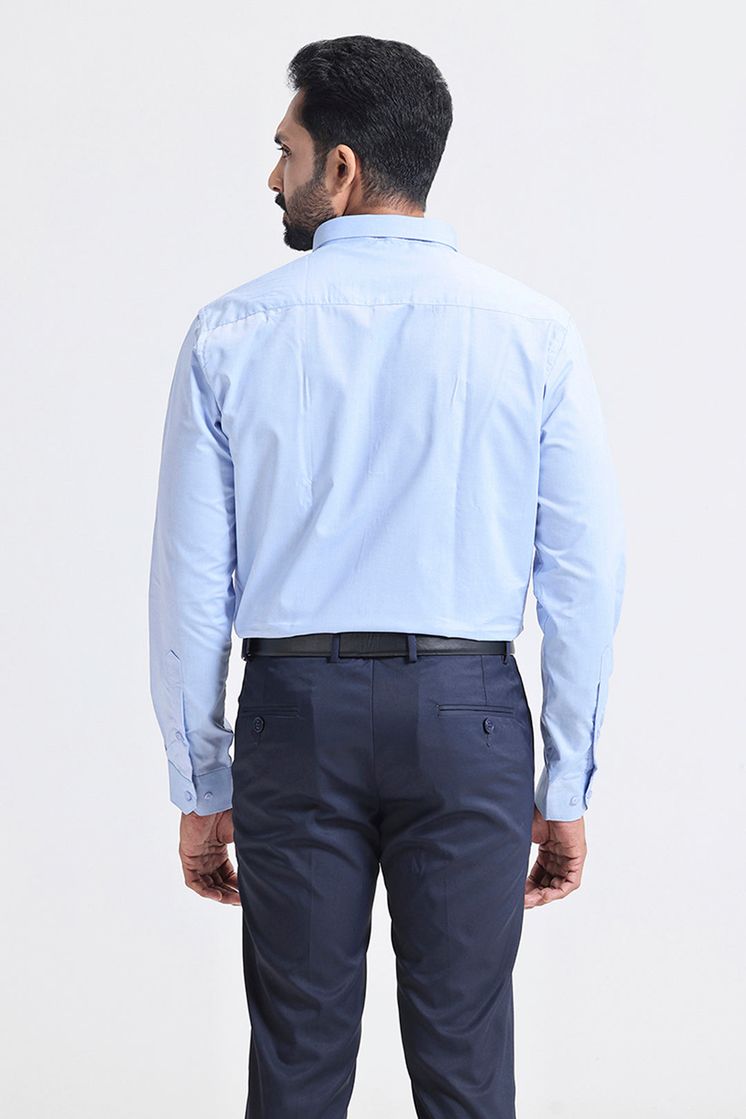 Soft cotton blend light blue shirt for men by Ariser