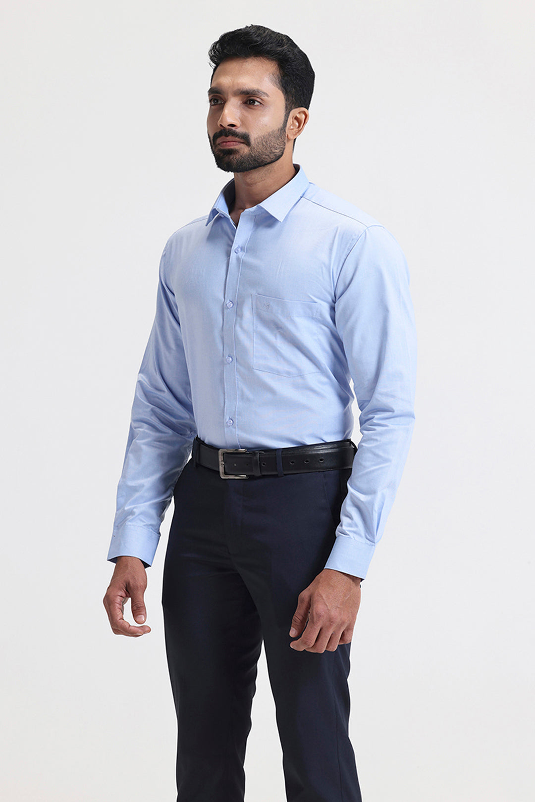 Comfortable light blue formal wear shirts for men
